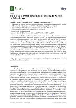 Biological Control Strategies for Mosquito Vectors of Arboviruses