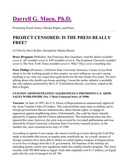 Project Censored: Is the Press Really Free?