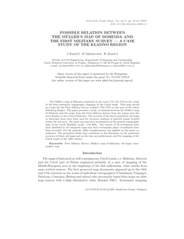 Possible Relation Between the M¨Uller's Map of Bohemia and the First