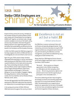 Stellar CBSA Employees Are Shining Stars for the Canadian Society Of