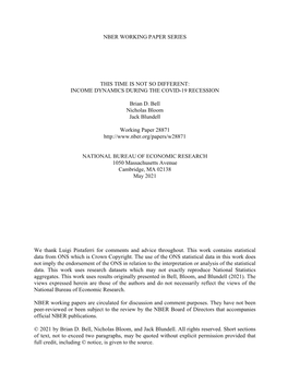 Income Dynamics During the Covid-19 Recession