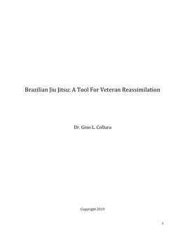 Brazilian Jiu Jitsu: a Tool for Veteran Reassimilation