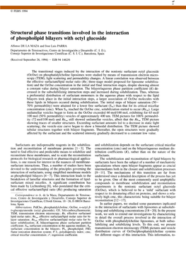 Structural Phase Transitions Involved in the Interaction of Phospholipid Bilayers with Octyl Glucoside