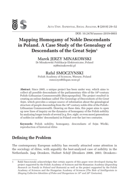 Mapping Homogamy of Noble Descendants in Poland. a Case