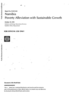 Namibia Poverty Alleviation with Sustainable Growth