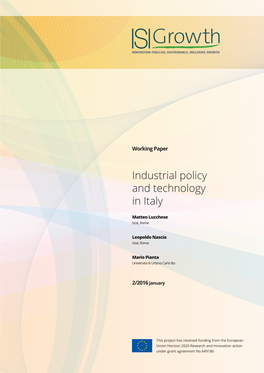 Industrial Policy and Technology in Italy