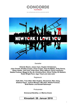 NEW YORK, I LOVE YOU Ein Kollektiver Liebesfilm