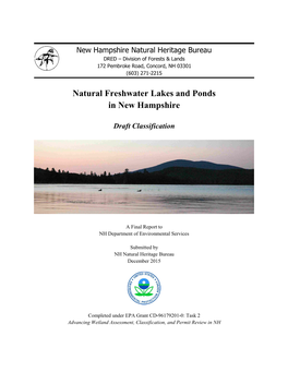 Draft Classification of Freshwater Lakes & Ponds in New Hampshire