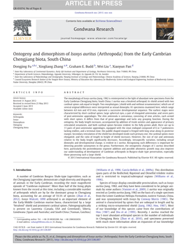 Ontogeny and Dimorphism of Isoxys Auritus (Arthropoda) from the Early Cambrian Chengjiang Biota, South China