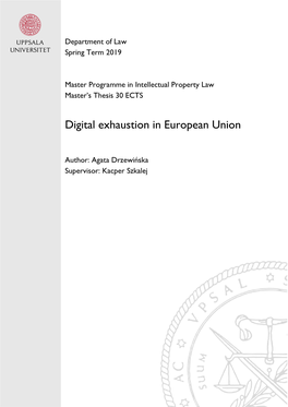 Digital Exhaustion in European Union