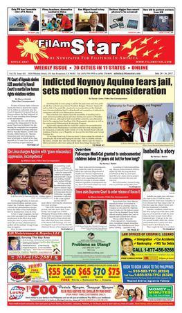 Indicted Noynoy Aquino Fears Jail, Sets Motion for Reconsideration