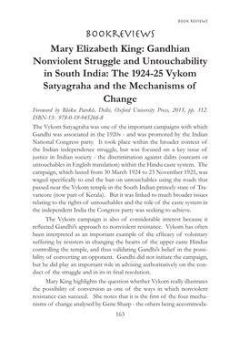 Gandhian Nonviolent Struggle and Untouchability In