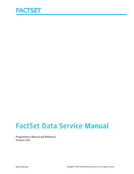 Factset Data Service Manual