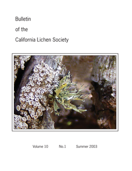 Bulletin of the California Lichen Society