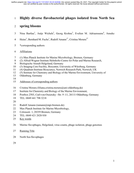 Highly Diverse Flavobacterial Phages Isolated from North Sea Spring