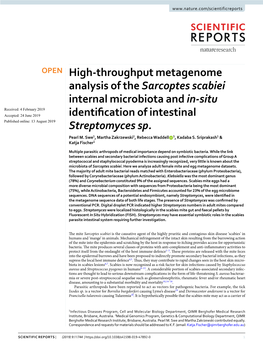 High-Throughput Metagenome Analysis of the Sarcoptes Scabiei