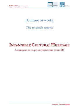 [Culture at Work] I Rapporti Di Ricerca |The Research Reports