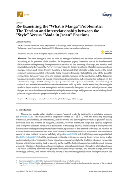 “What Is Manga” Problematic: the Tension and Interrelationship Between the “Style” Versus “Made in Japan” Positions