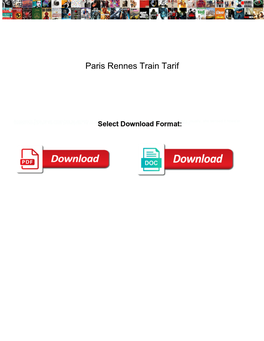 Paris Rennes Train Tarif