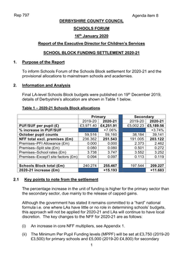 2020-01-20 Schools Block Funding