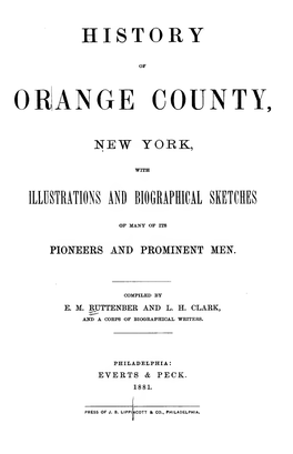 History of Orange County, New York
