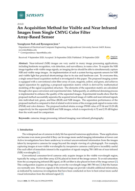 An Acquisition Method for Visible and Near Infrared Images from Single CMYG Color Filter Array-Based Sensor