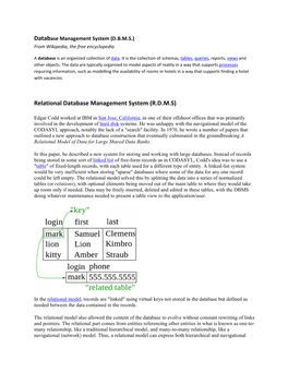 Databas Relation Nal Databa Ase Manag Gement