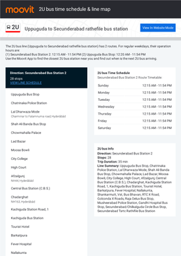 2U Bus Time Schedule & Line Route