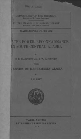 Ater-Power Reconnaissance in South-Central Alaska