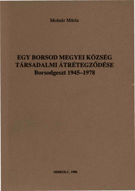 Egy Borsod Megyei Község Társadalmi Átrétegződése : Borsodgeszt