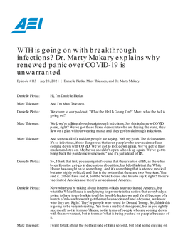 Dr. Marty Makary Explains Why Renewed Panic Over COVID-19 Is Unwarranted