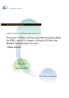 Overview of Policy Actions and Observational Data for PM2.5 and O3 in Japan: a Study of Urban Air Quality Improvement in Asia Hajime Akimoto