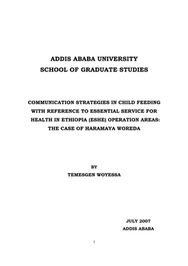 Addis Ababa University School of Graduate Studies