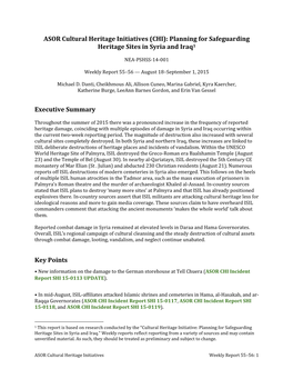 ASOR Cultural Heritage Initiatives (CHI): Planning for Safeguarding Heritage Sites in Syria and Iraq1