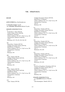 VIII. List of Strains