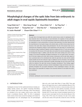 Morphological Changes of the Optic Lobe from Late Embryonic to Adult Stages in Oval Squids Sepioteuthis Lessoniana