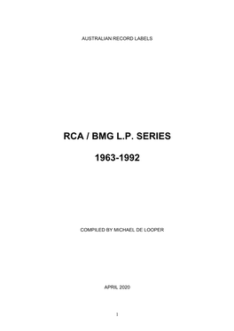 RCA Lps, 1963-1992