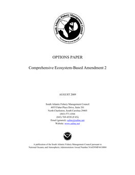 OPTIONS PAPER Comprehensive Ecosystem-Based Amendment 2
