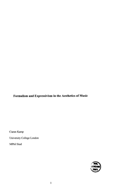 Formalism and Expressivism in the Aesthetics of Music