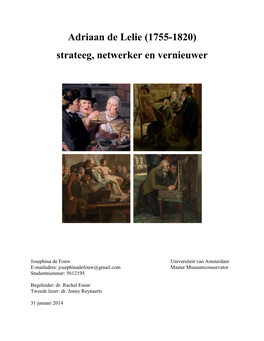 Adriaan De Lelie (1755-1820) Strateeg, Netwerker En Vernieuwer