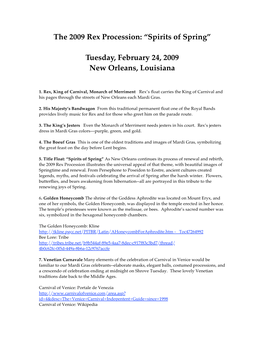 “Spirits of Spring” Tuesday, February 24, 2009 New Orleans, Louisiana