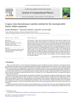 Stokes Equations ⇑ Sander Rhebergen A, , Bernardo Cockburn A, Jaap J.W