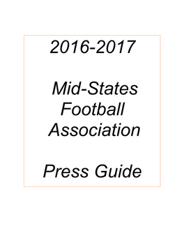 2016-2017 Mid-States Football Association Press Guide