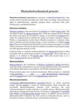 Photoelectrochemical Process