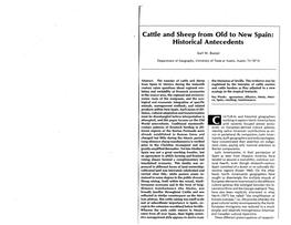 Cattle and Sheep from Old to New Spain: Historical Antecedents