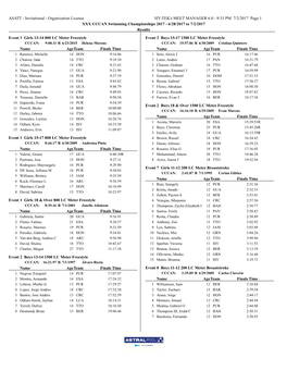ASATT - Invitational - Organization License HY-TEK's MEET MANAGER 6.0 - 9:33 PM 7/2/2017 Page 1 XXX CCCAN Swimming Championships 2017 - 6/28/2017 to 7/2/2017 Results