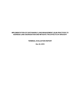 Implementation of Sustainable Land Management (Slm) Practices to Address Land Degradation and Mitigate the Effects of Drought