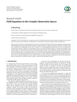 Field Equations in the Complex Quaternion Spaces