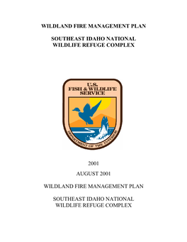 Wildland Fire Management Plan Southeast Idaho National Wildlife