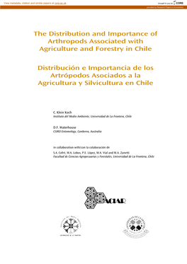 The Distribution and Importance of Arthropods Associated with Agriculture and Forestry in Chile